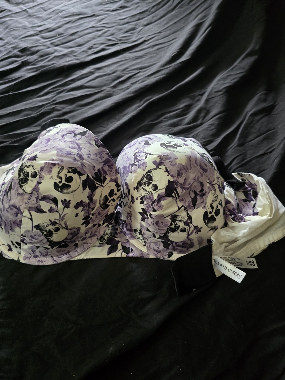 Torrid Curve Purple Floral & Skull Underwire Bra